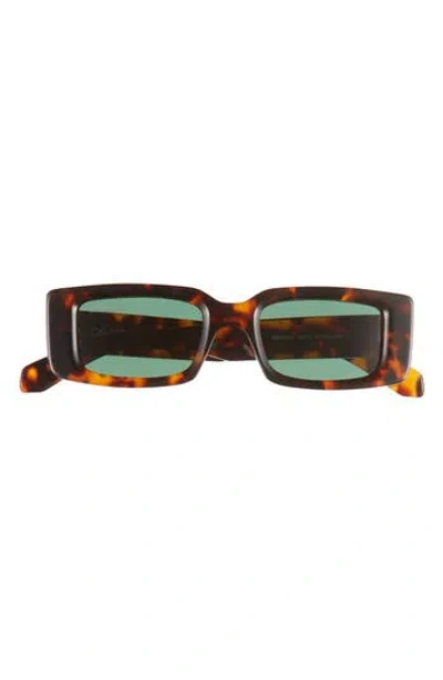 Off-white Arthur 50mm Rectangular Sunglasses In Havana Green