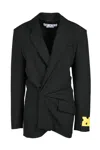 Off-white Asymmetric Jacket Wool - Black In Black