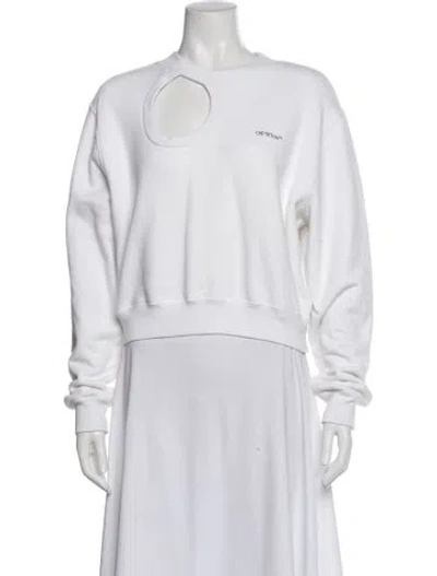 Pre-owned Off-white Asymmetrical Long Sleeve Sweatshirt In White