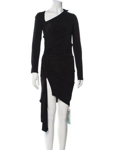 Pre-owned Off-white Asymmetrical Mini Dress In Black
