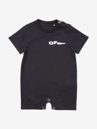 Off-white Baby Boys Type Romper In Blue