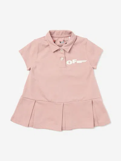 Off-white Baby Girls Type Polo Dress In Pink