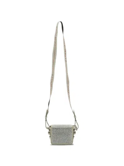Pre-owned Off-white Baby Virgil Abloh Crystal-embellished Shoulder Bag In Silver