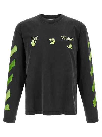 Off-white Off White Bacco Arrow Skate Long-sleeve T-shirt In Gray