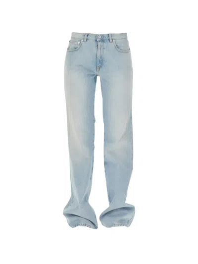 Off-white Off White Beach Baby Baggy Jeans In Blue