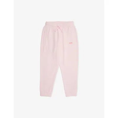 Off-white Kids' Diagonal Branded Jersey Jogging Bottoms 4-12 In Pink