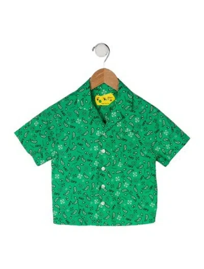 Pre-owned Off-white Babies' Bandana Print Short Sleeve In Green