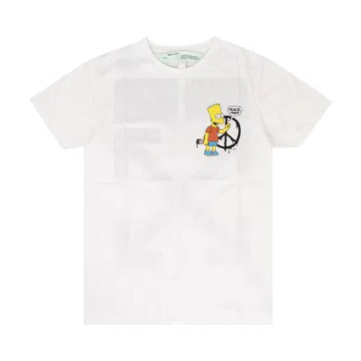 Pre-owned Off-white Bart Peace T-shirt 'white' | Men's Size Xs