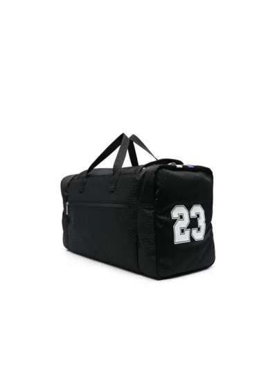 Off-white Baseball Logo Duffle Bag In Black