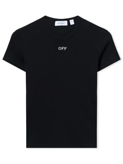 Off-white Off Stamp Ribbed Basic T-shirt In Multi