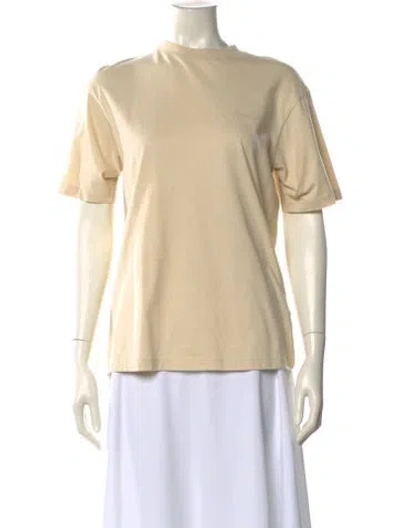 Pre-owned Off-white Bateau Neckline Short Sleeve T-shirt In Neutral