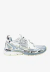 Off-white Mesh Sneakers Round Toe Rubber Sole Pull Tab In Blue