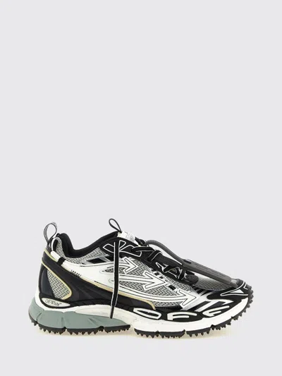 Off-white Be Right Back Low-top Sneakers In Leather And Mesh With Notched Sole In Black