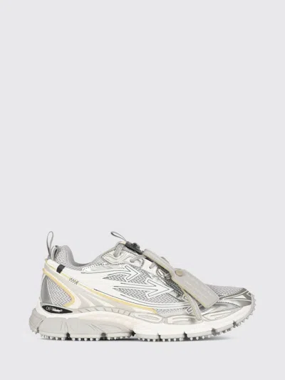 Off-white Be Right Back Low-top Sneakers In Leather And Mesh With Notched Sole In Gray