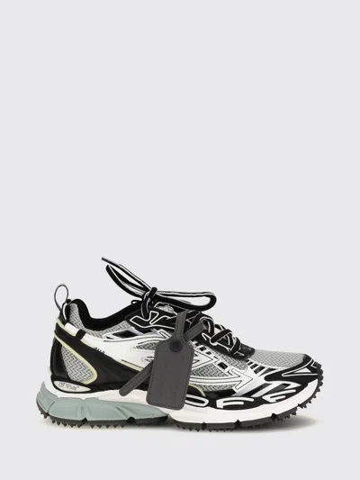 Off-white Be Right Back Low-top Sneakers In Leather And Mesh With Notched Sole In Gray