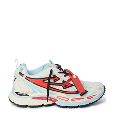 Off-white Be Right Back Mesh Sneakers Powder Blue Cora In White