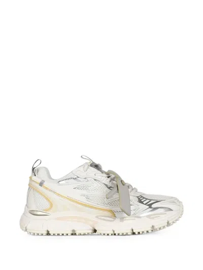 Off-white Bicolour Be Right Back Mesh Trainers With A Notched Sole In White