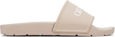 Off-white Beige Bookish Slides