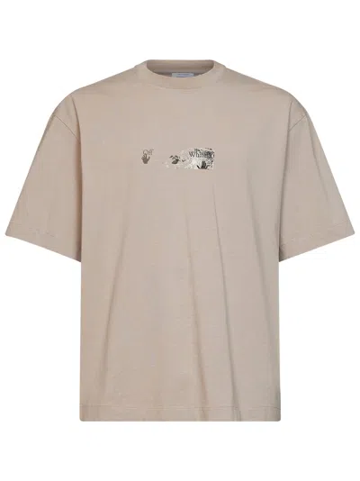 Off-white Beige Cotton Jersey Spices Arrow Skate T-shirt In Burgundy