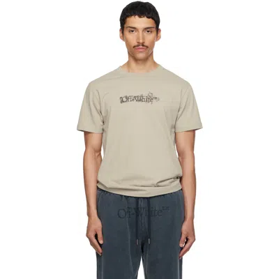 Off-white Beige Heraldic Arrow Slim T-shirt In Metallic