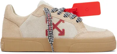 Off-white Beige Vulcanized Low Suede Sneakers In Neutral