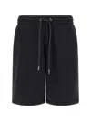Off-white Logo Printed Drawstring Bermuda Shorts In Black