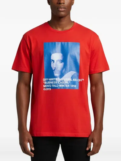 Pre-owned Off-white Bernini Graphic-print Cotton T-shirt In Red