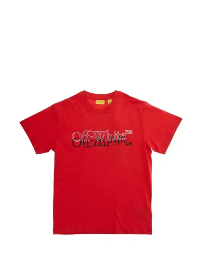 Off-white Kids' Big Bookish Double Tee Ss In Red