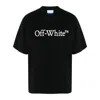 Off-white Black Oversized T-shirt With Contrasting Logo Lettering Print In Cotton Man In Black