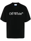 Off-white Black Oversized T-shirt With Contrasting Logo Lettering Print In Cotton Man