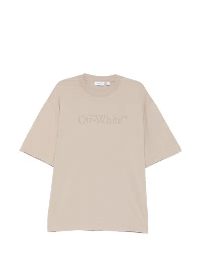 Off-white Big Bookish Skate Short Sleeve T-shirt In Brown