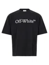 Off-white Black Oversized T-shirt With Contrasting Logo Lettering Print In Cotton Man In Black