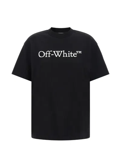 Off-white Big Logo Bookish Logo-print T-shirt In Black
