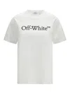 Off-white Relaxed Fit Cotton Tee With Oversized Logo In White
