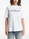 Off-white Relaxed Fit Cotton Tee With Oversized Logo In White