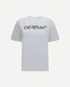 Off-white Relaxed Fit Cotton Tee With Oversized Logo In Silver