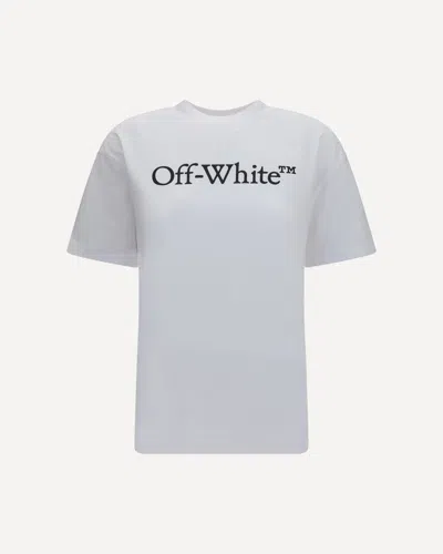 Off-white Big Logo Bookish T-shirt In Silver