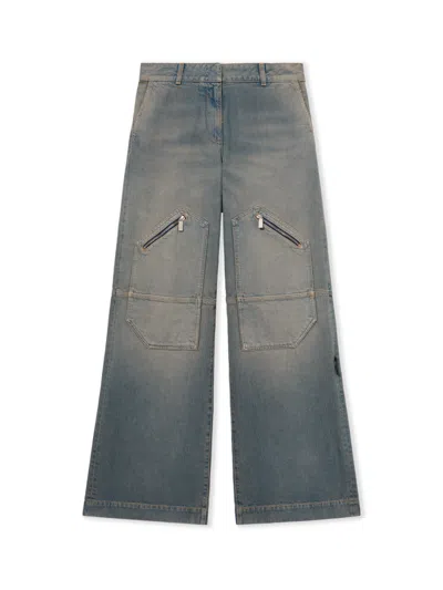 Off-white Big Pockets Denim Trousers In Blue
