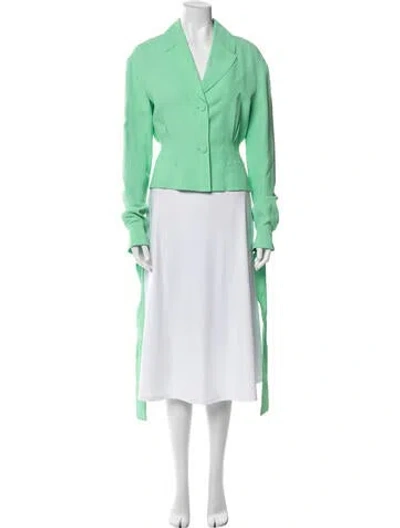 Pre-owned Off-white Biker Jacket In Green