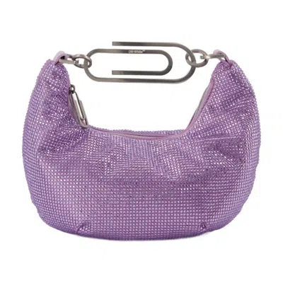 Off-white Binder Clip 20 Top Handle Bag  Purple