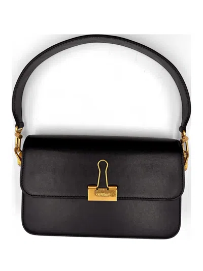 Off-white Binder Clip Shoulder Bag In Black