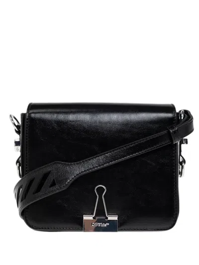Off-white Binder Leather Shoulder Bag In Black