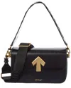 Off-white Binder Medium Leather Clutch In Black