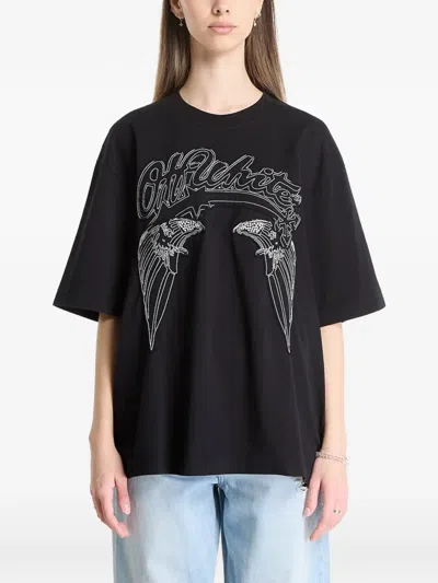 Off-white 스카이라인 스케이트 티셔츠 In Black