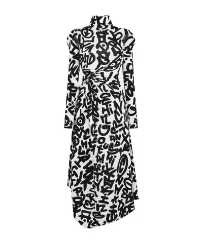 Off-white Black And White Stylish Dress