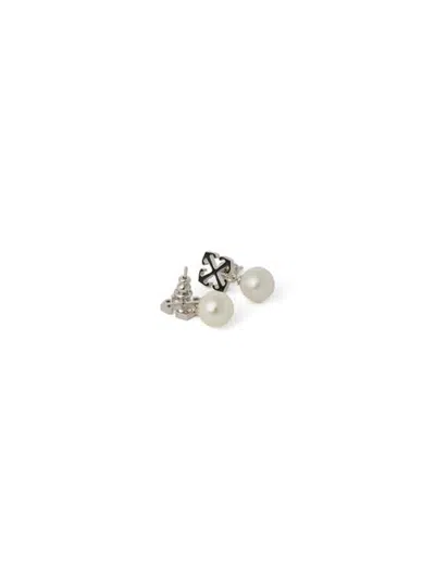 Off-white Black Arrow Pearl Earrings