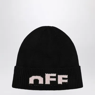 Off-white Black Cap With Pink Off Logo