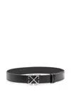 Off-white Black Cintura Solid Adjustable Belt In Black