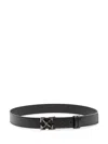 Off-white Black Cintura Solid Adjustable Belt In Black