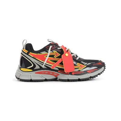 Off-white Black Coral Red M-be Right Back Mesh Sneakers In Multi
